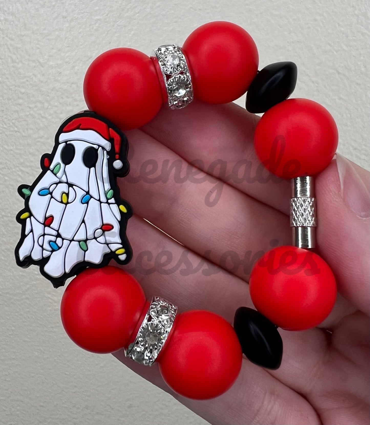 Silicone Charm - Ghost Christmas Lights
