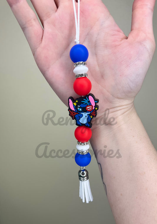 Silicone Charm - Enchanted Charms - Blue Alien Fourth Of July