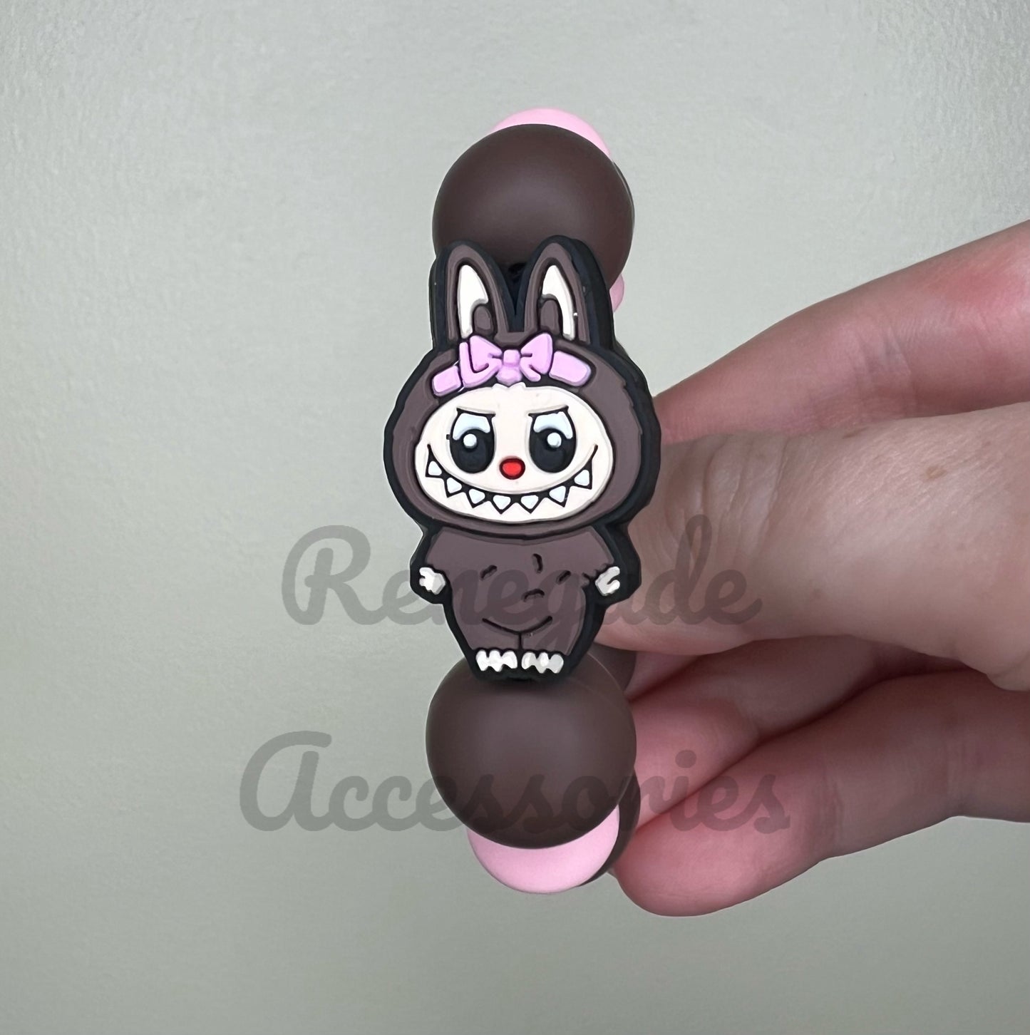 Silicone Charm - Bubu Brown Bow