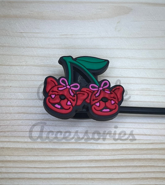 Straw Topper - Cherry Pugs