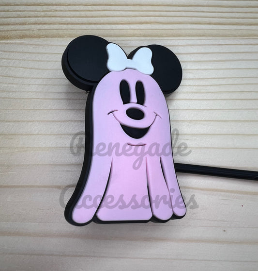 Straw Topper - Mouse Ears Ghost