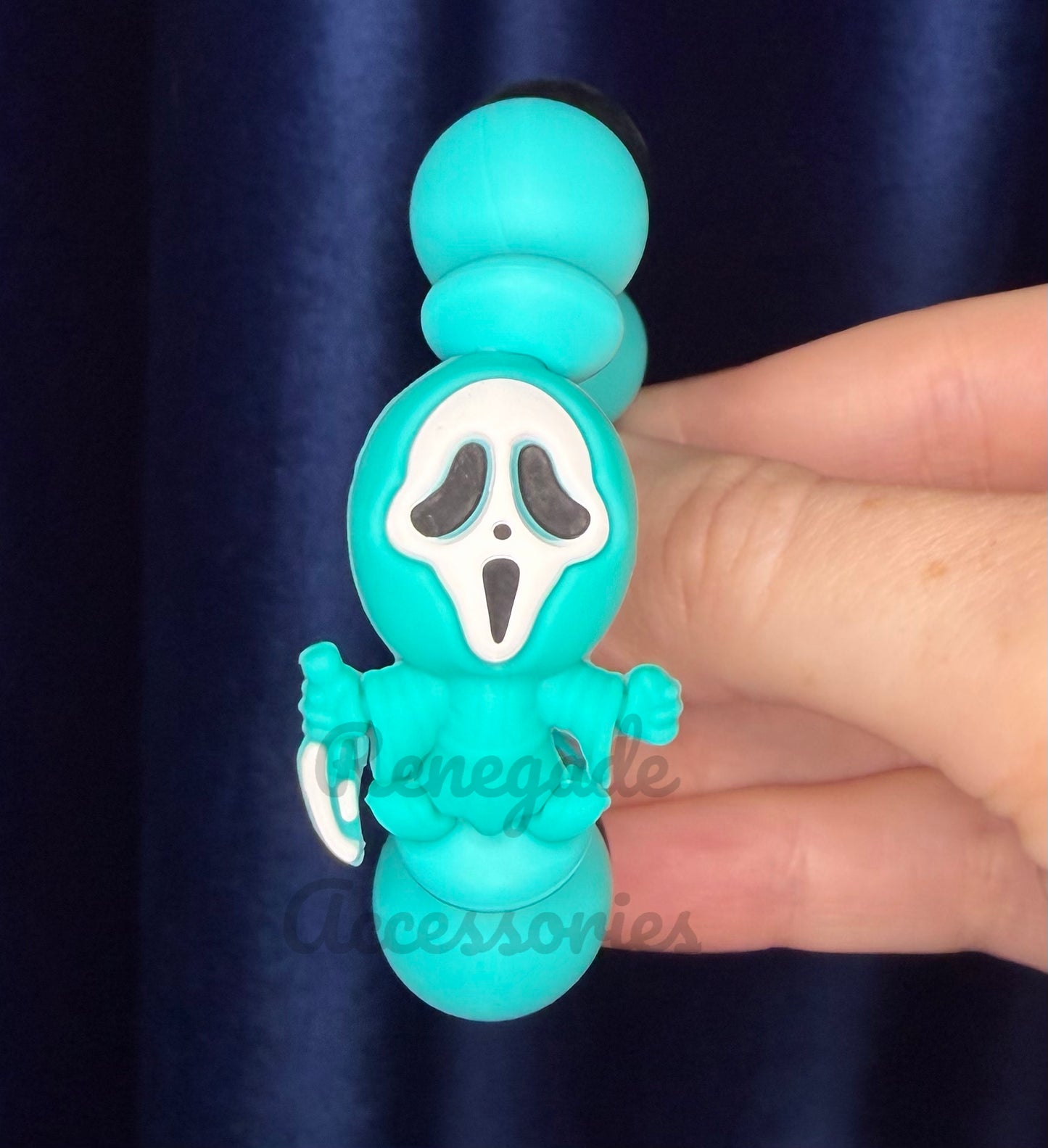 Silicone Charm - Turquoise Ghostface