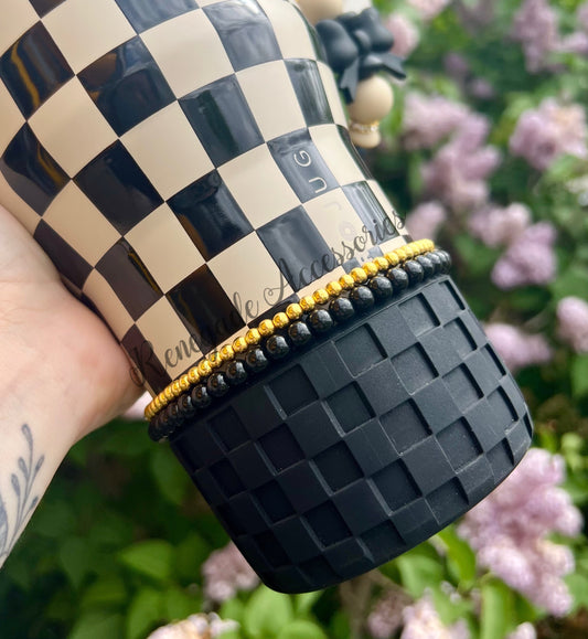Tumbler Bracelet - Black & Gold - Aubrie Checkers - Hydrojug