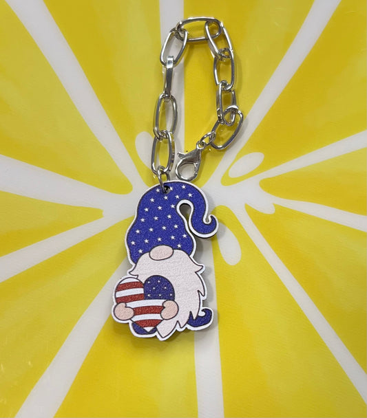 Metal Charm - Patriotic Gnome