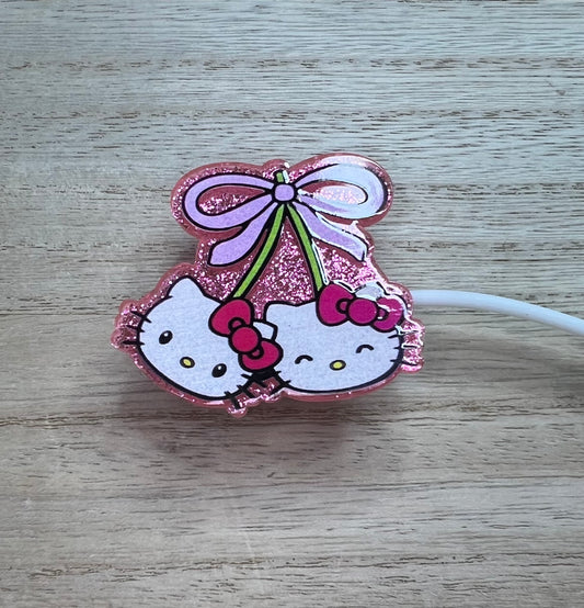 Straw Topper - HK Bow Cherry - Acrylic