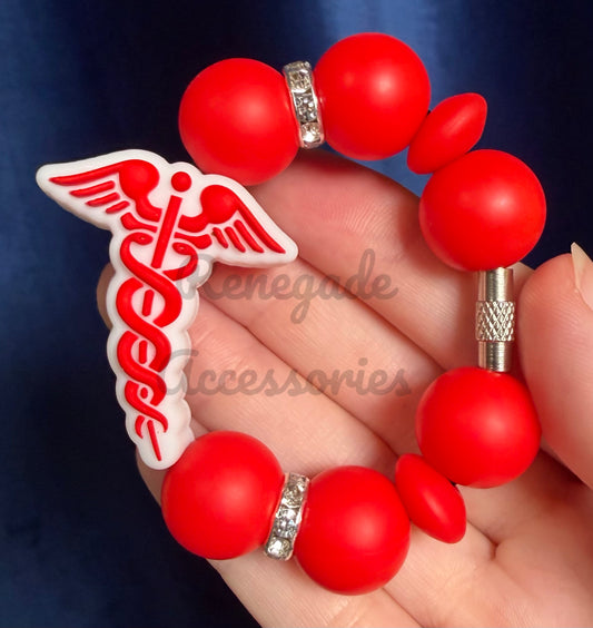 Silicone Charm - Caduceus Medical Symbol