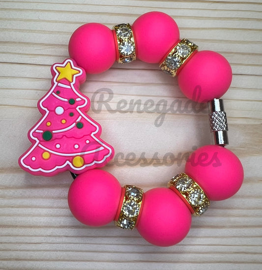 Silicone Charm - Pink Tree