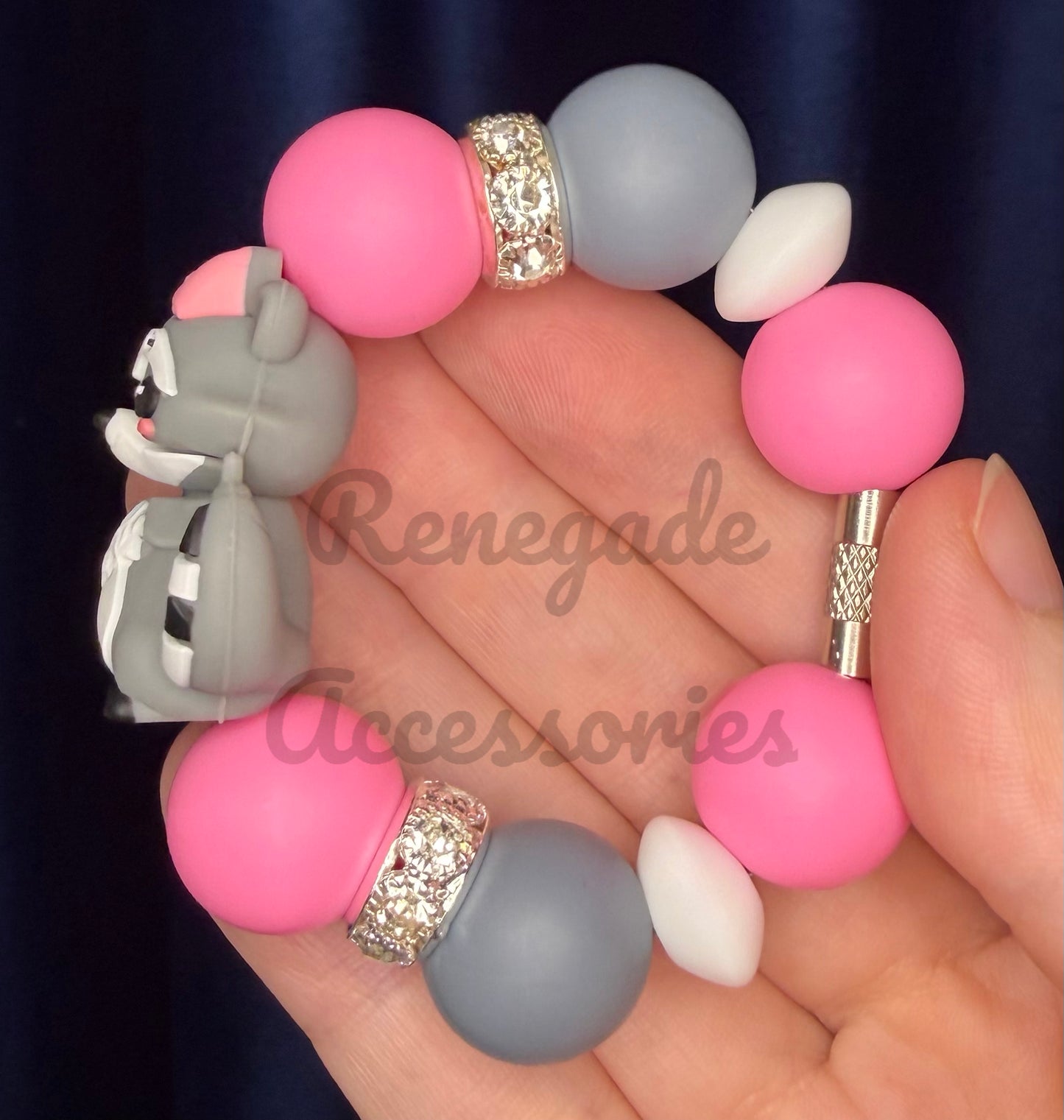 Silicone Charm - Feisty Raccoon