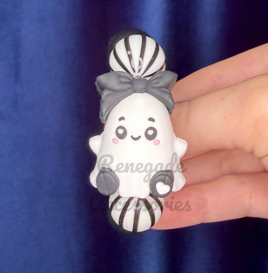 Silicone Charm - Ghost Bow