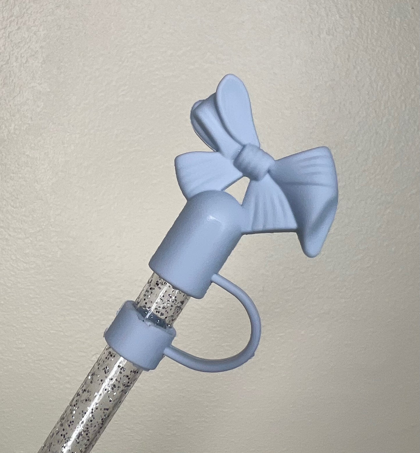 Straw Topper - Baby Blue Bow