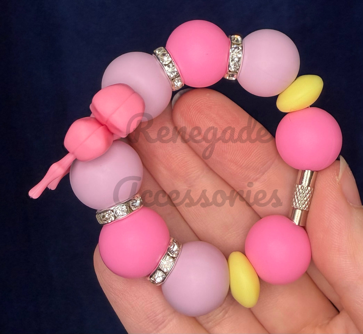 Silicone Charm - Pink Bow - Desert Sunset