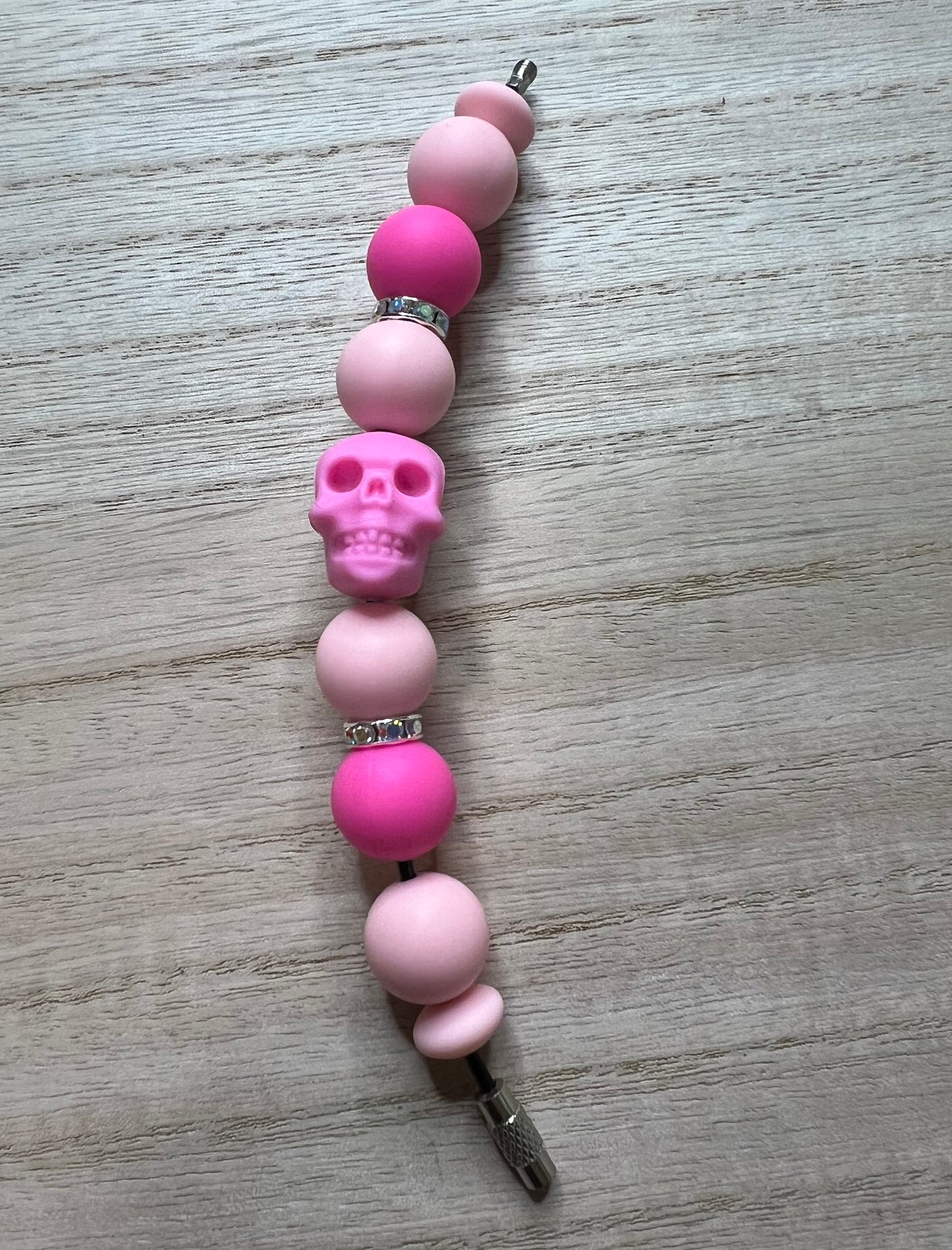 Silicone Charm - Pink Skull