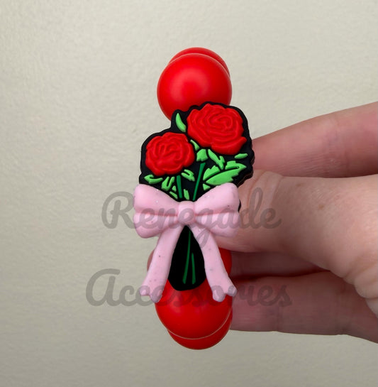 Silicone Charm - Bow Roses