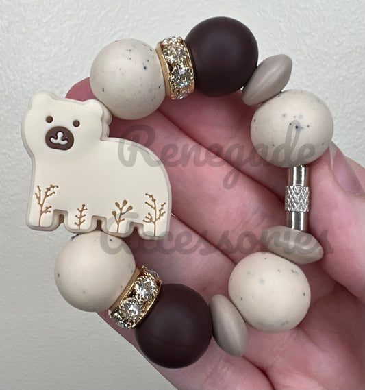 Silicone Charm - Floral Bear