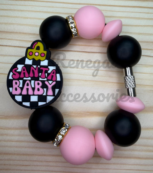 Silicone Charm - Santa Baby Checkered Ornament