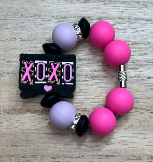 Silicone Charm - Xoxo Pink & Purple