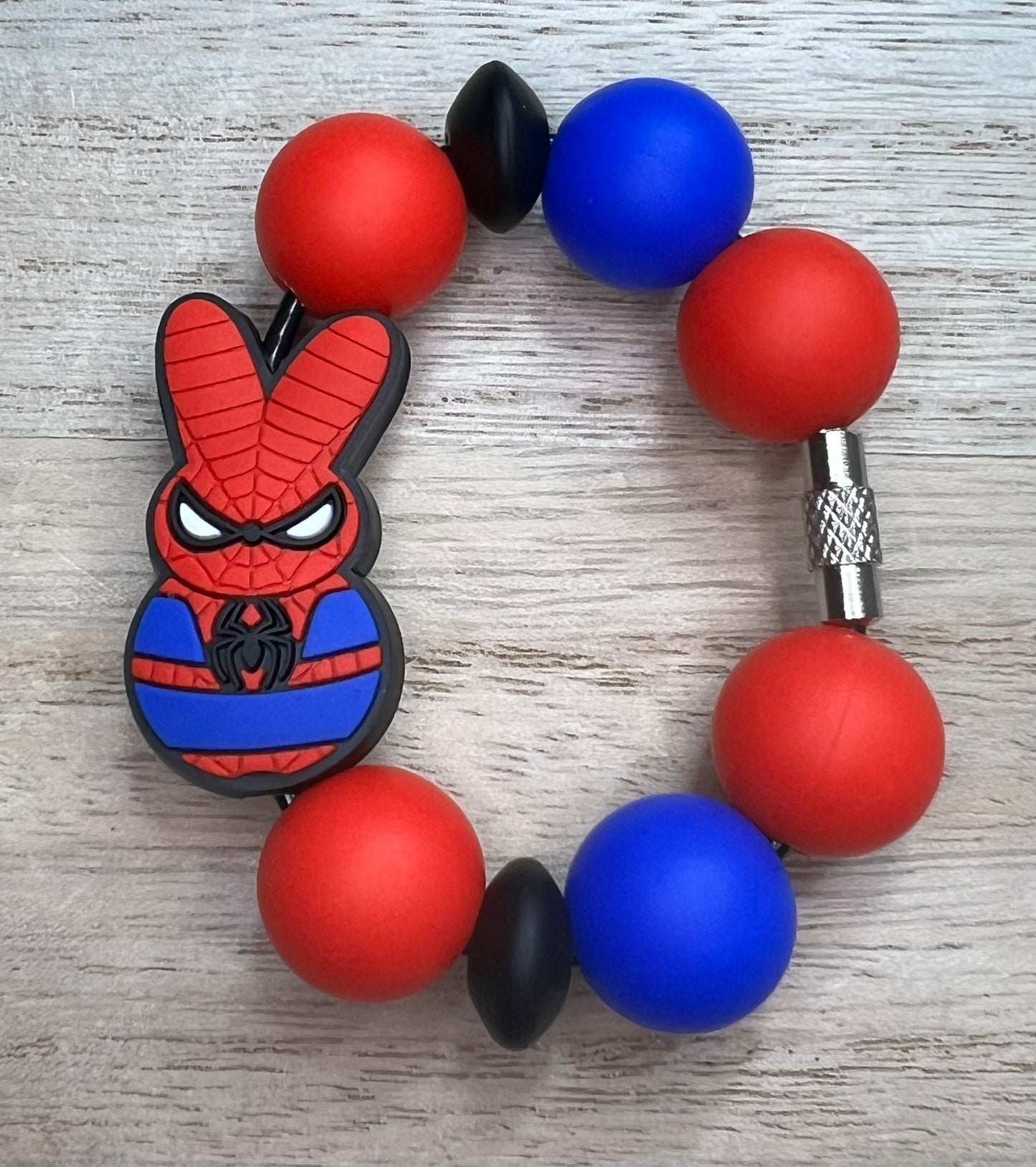 Silicone Charm - Superhero Character Peep Bunny