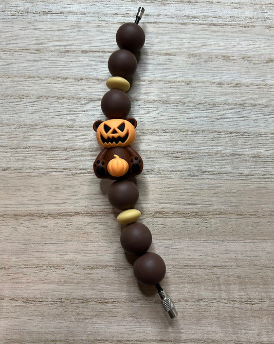 Silicone Charm - Pumpkin Bear