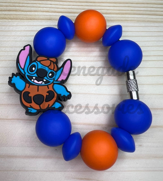 Silicone Charm - Blue Alien Pumpkin