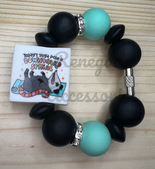 Silicone Charm - Downward Spiral Possum
