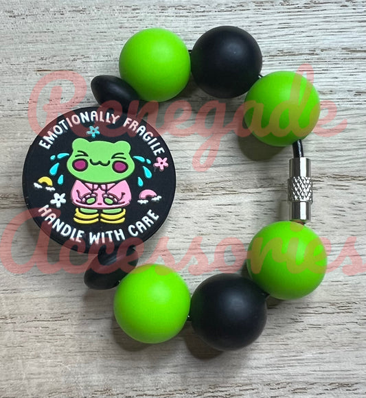 Silicone Charm - Emotionally Fragile Handle With Care - Frog