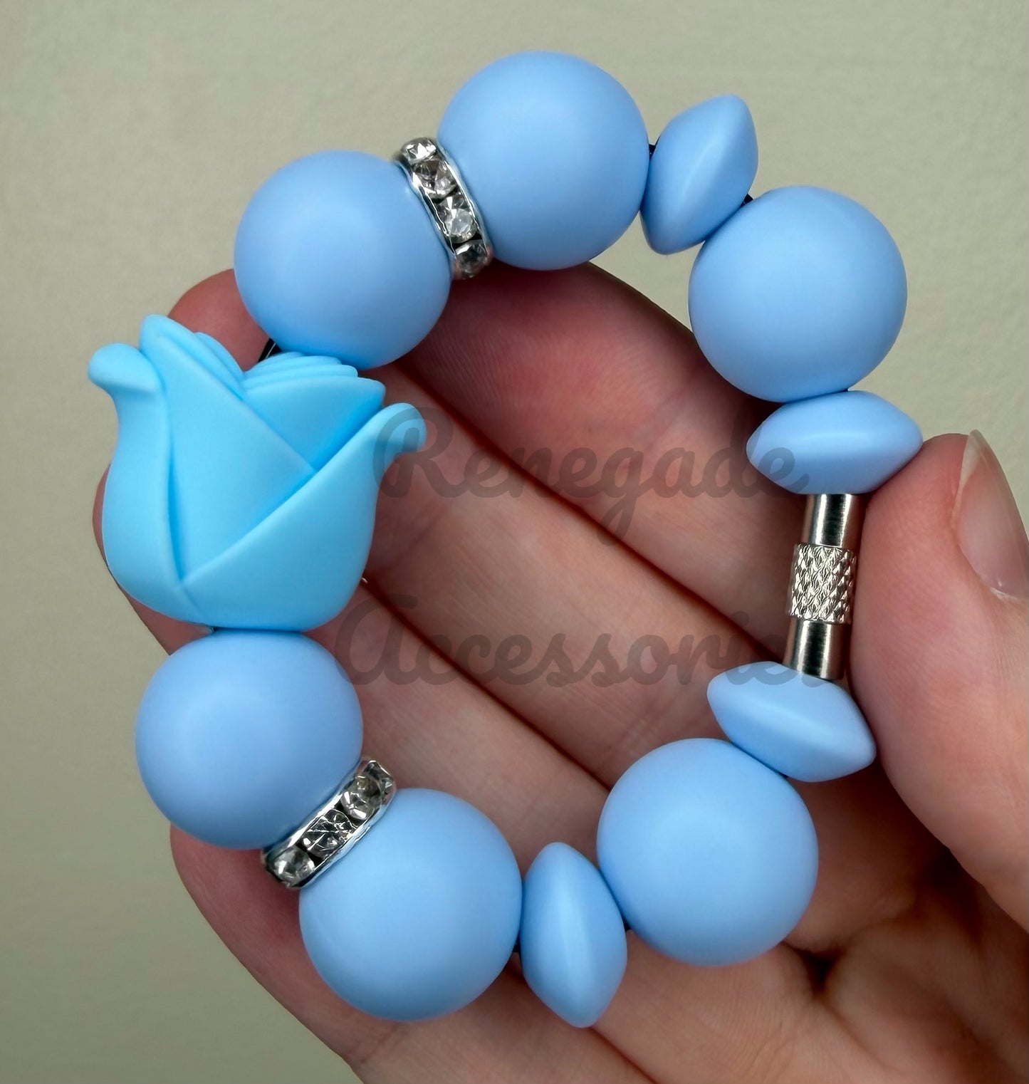 Silicone Charm - Blue Tulip