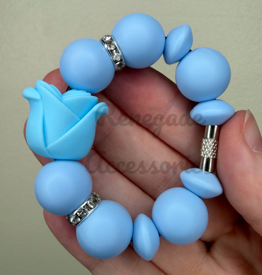 Silicone Charm - Blue Tulip