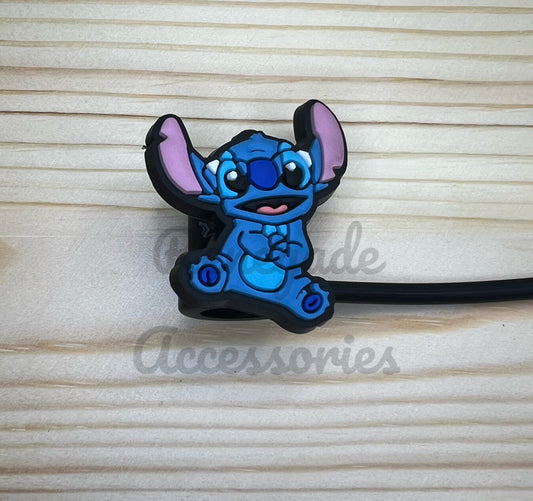 Straw Topper - Blue Alien Glasses