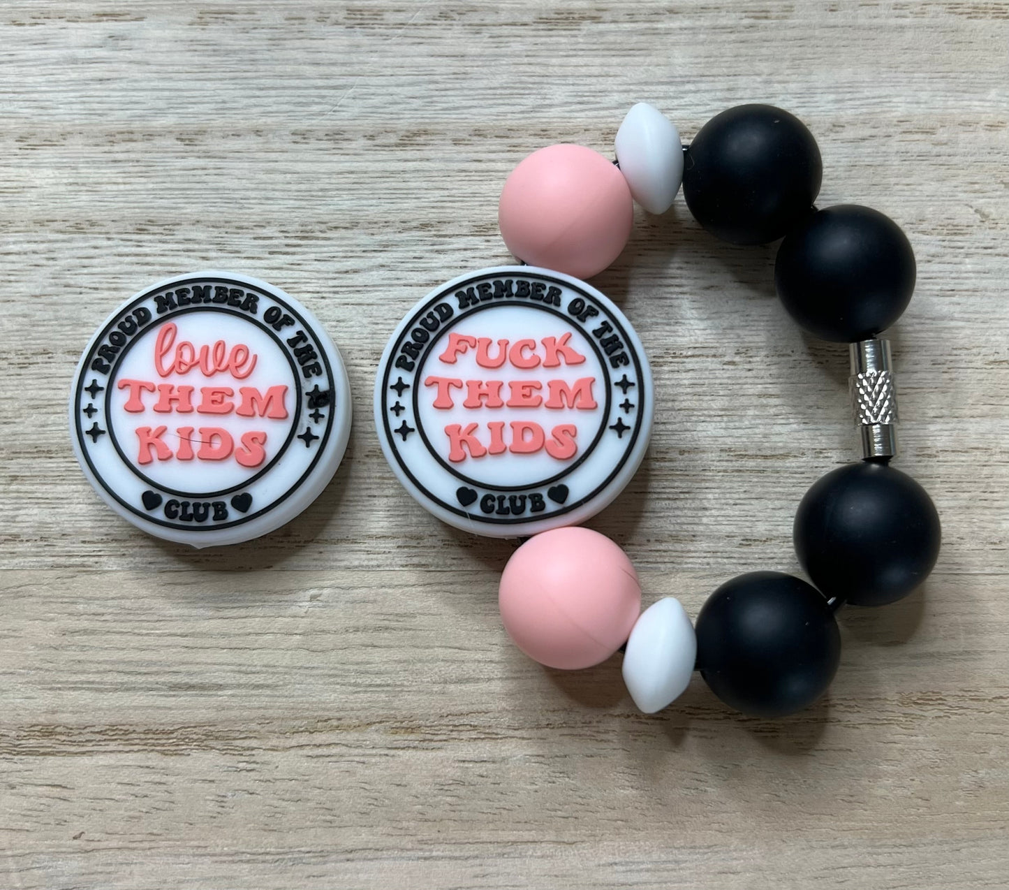 Silicone Charm - F*** Them Kids / Love Them Kids - Double Sided