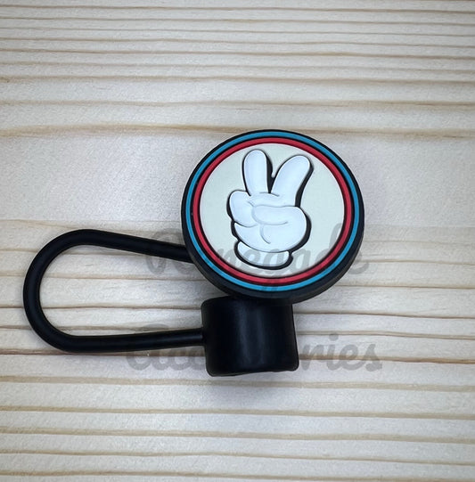 Straw Topper - Mouse Ears Peace Sign