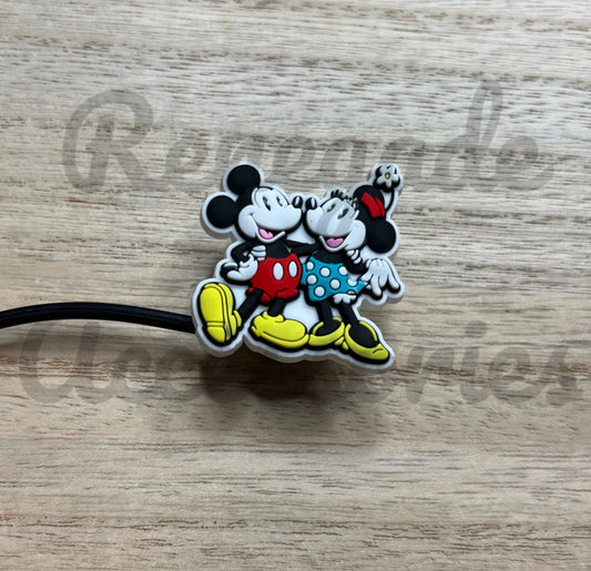 Straw Topper - Mouse Ears Couple