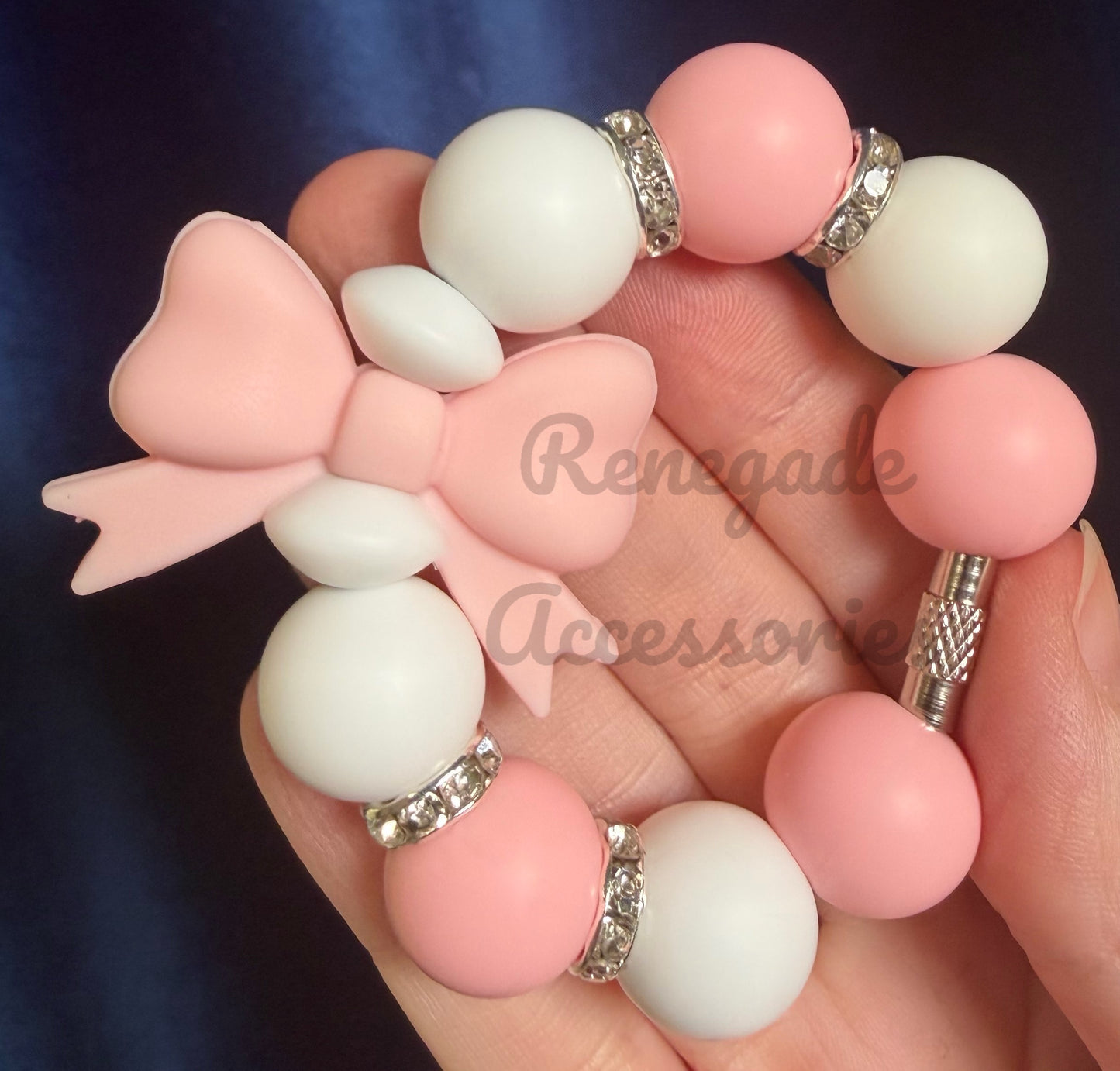 Silicone Charm - Pink Bow
