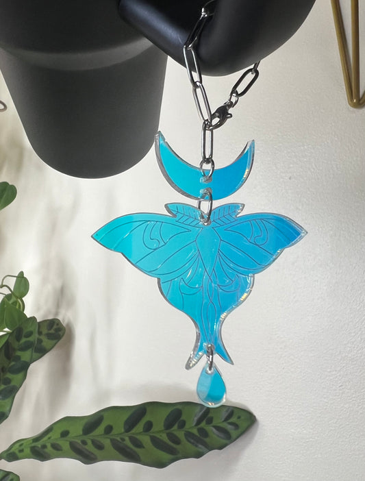 Metal Charm - Iridescent Moon Moth - Silver