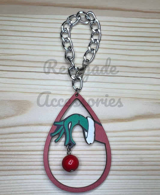 Metal Charm - Christmas Green Guy Hand
