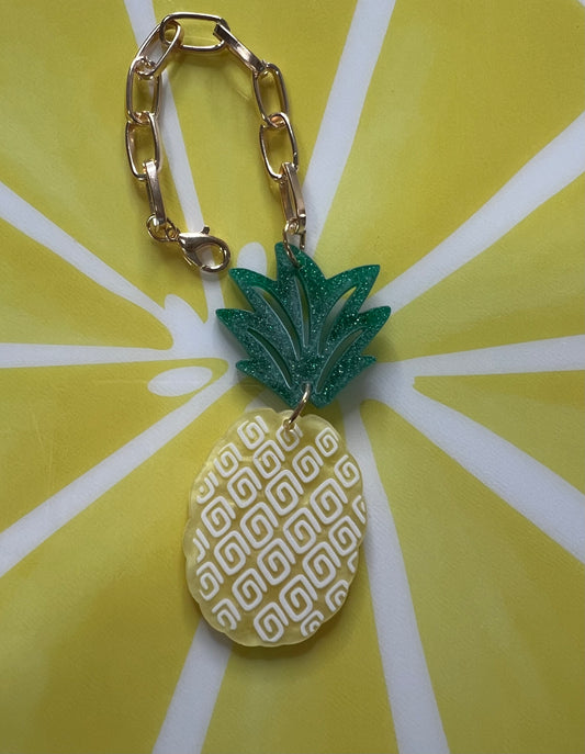 Metal Charm - Pineapple - Gold - Food