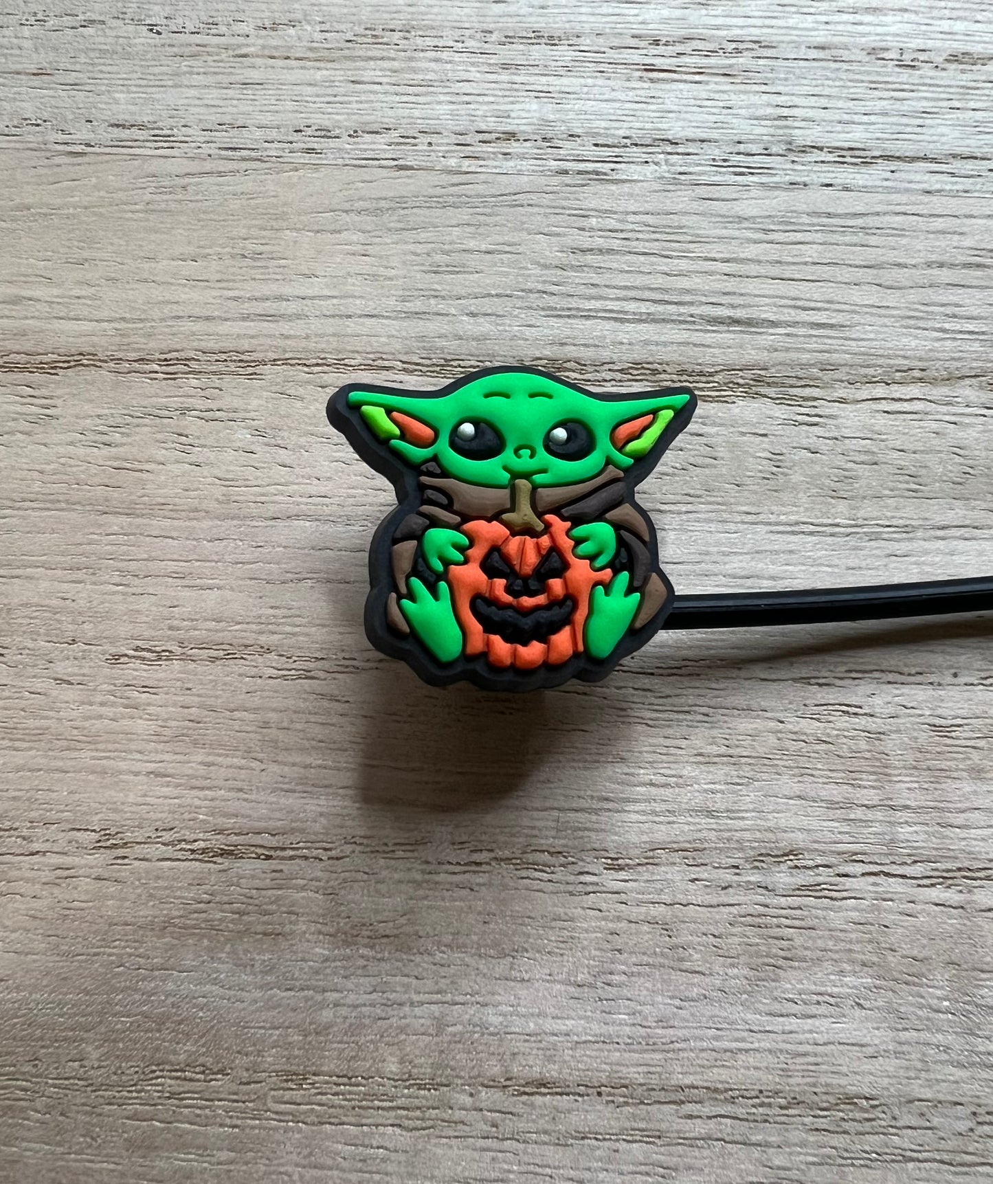 Straw Topper - Green Alien Guy Pumpkin - Character