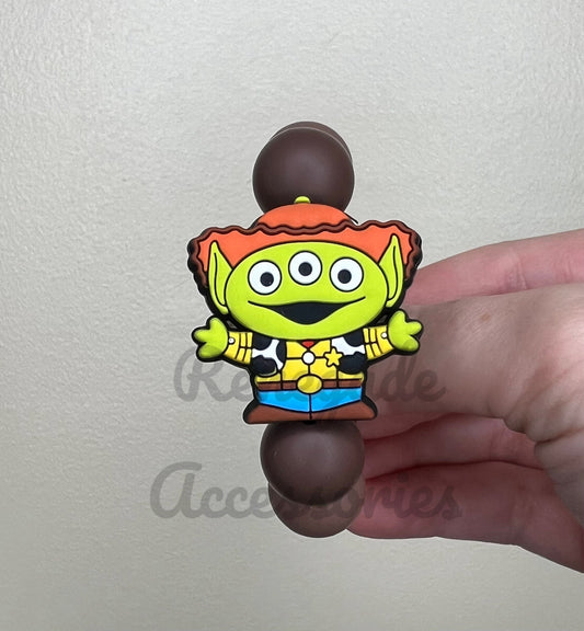 Silicone Charm - Toy Alien Cowboy