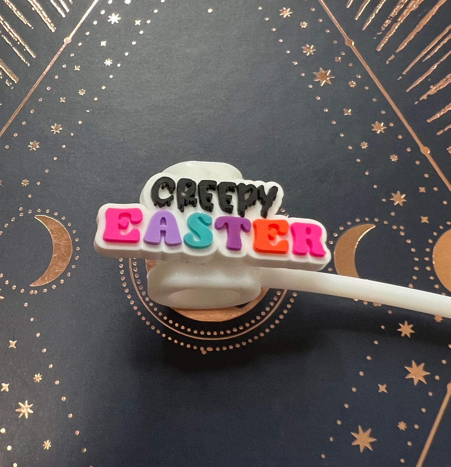 Straw Topper - Creepy Easter