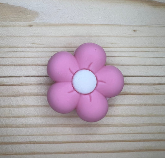Focal Bead - Dark Pink Daisy