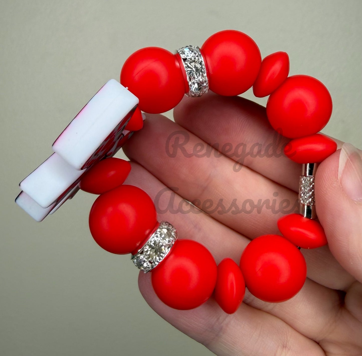 Silicone Charm - Strawberry Cherry Bow