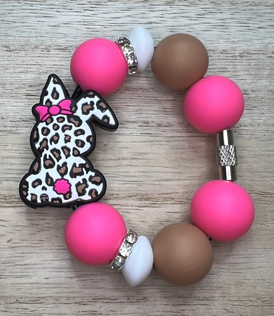 Silicone Charm - Bougie Bunny Pink Cheetah