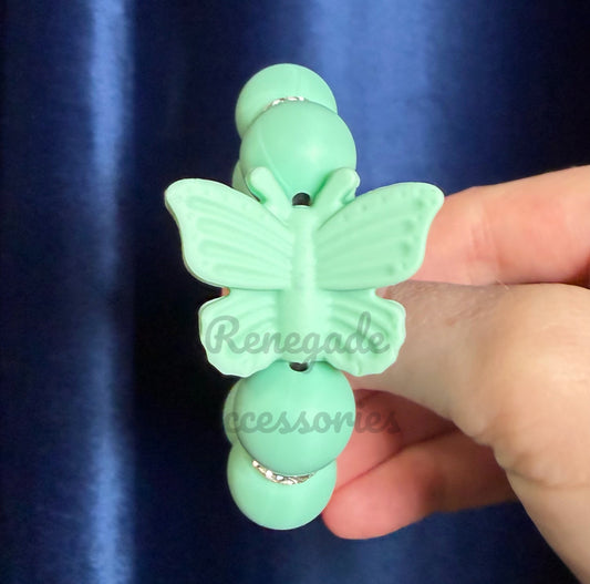 Silicone Charm - Mint Butterfly