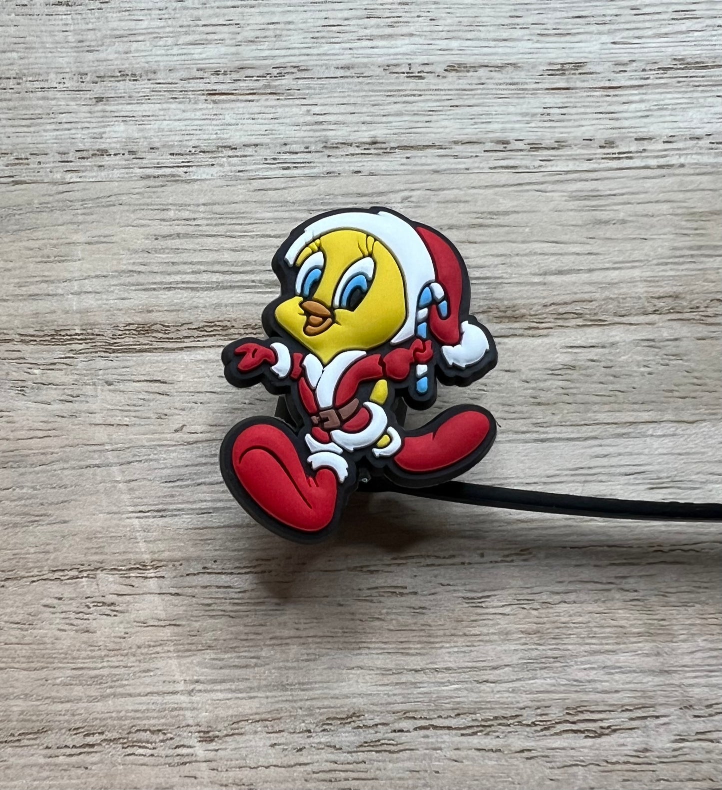 Straw Topper - Yellow Bird Character Christmas