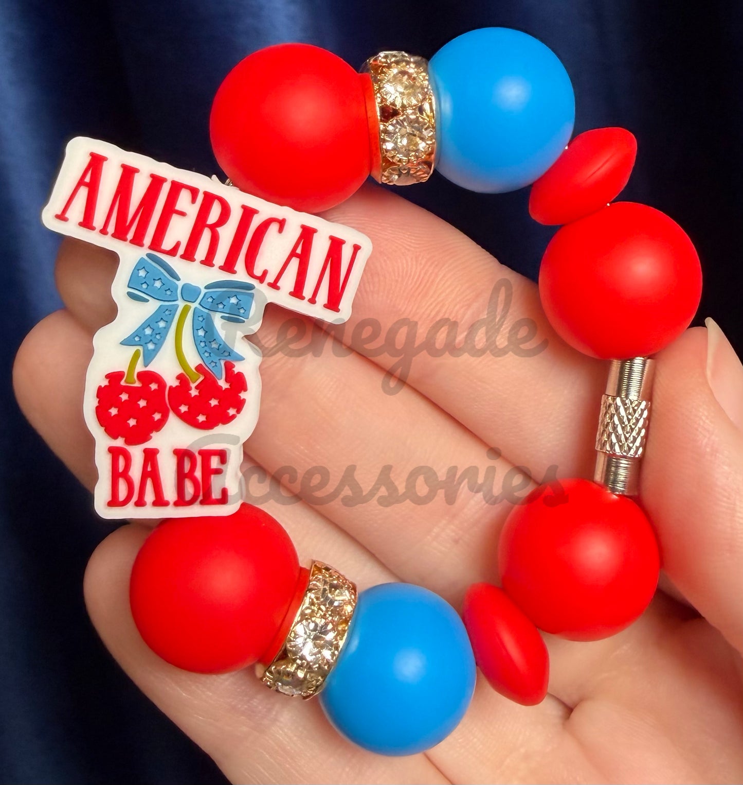 Silicone Charm - American Babe - Cherry