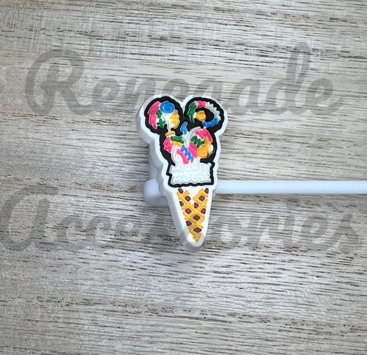 Straw Topper - Mouse Ears Ice Cream