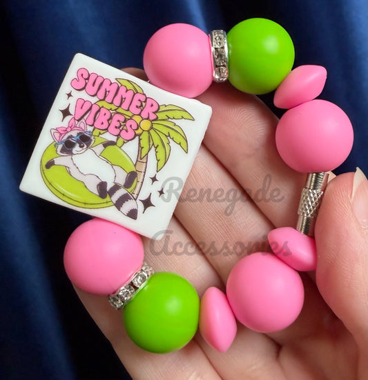 Silicone Charm - Summer Vibes Raccoon