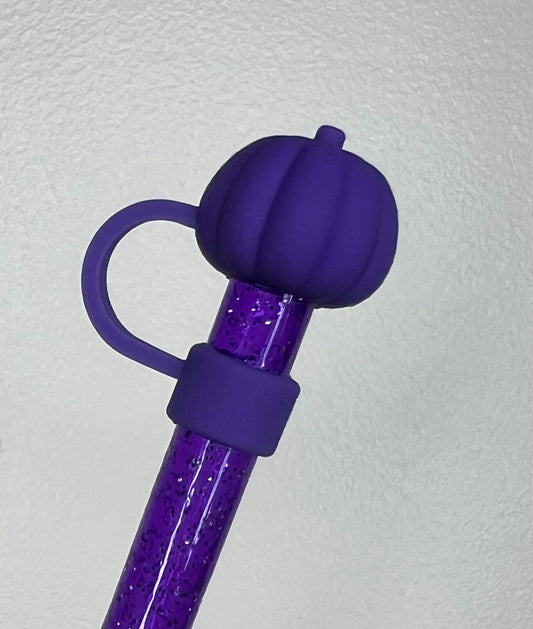 Straw Topper 3D - Purple Pumpkin