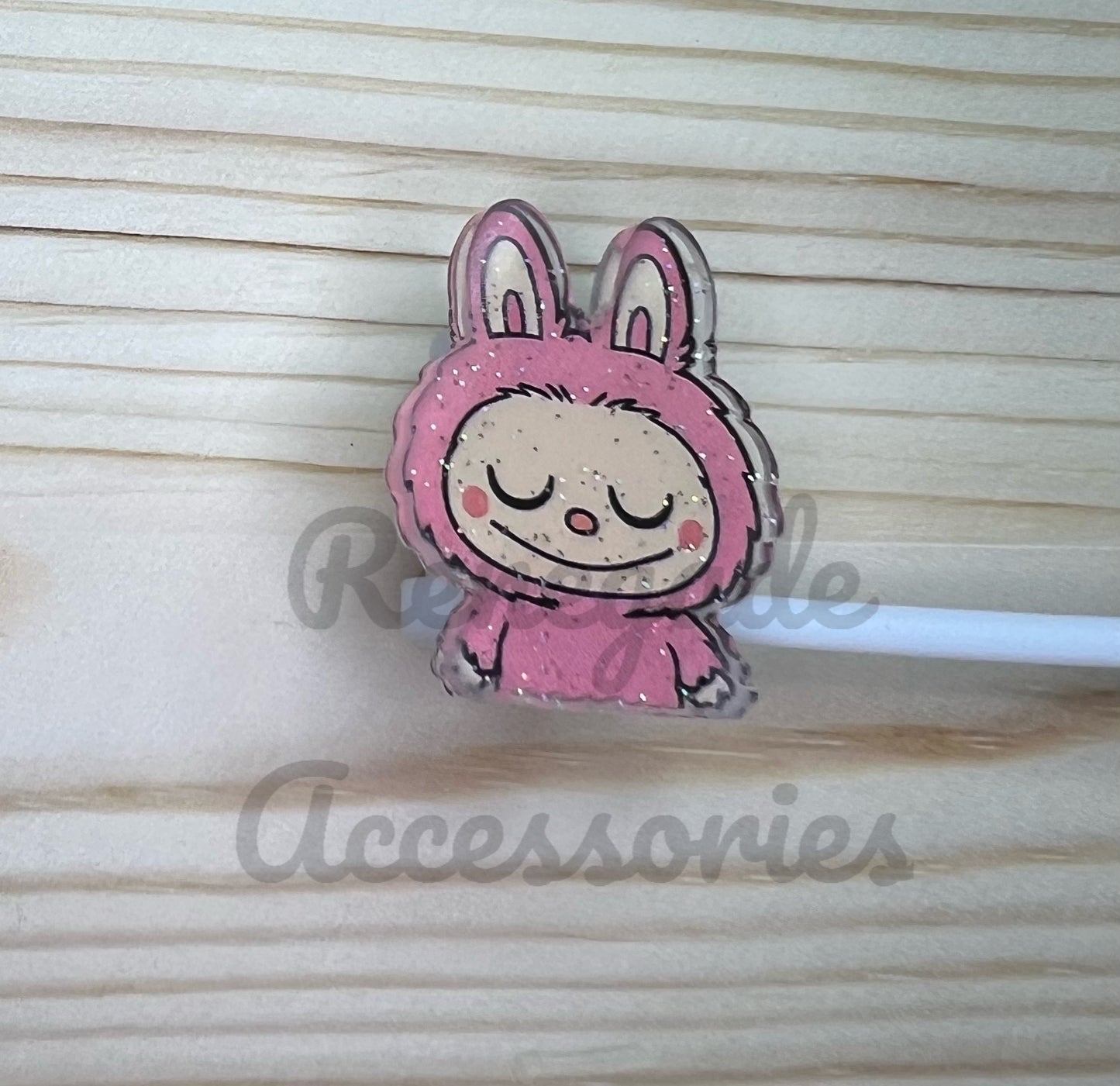 Straw Topper - Bubu Pink Face