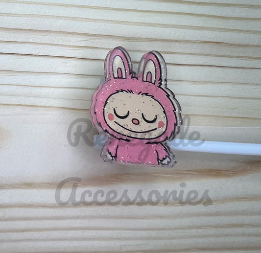 Straw Topper - Bubu Pink Face
