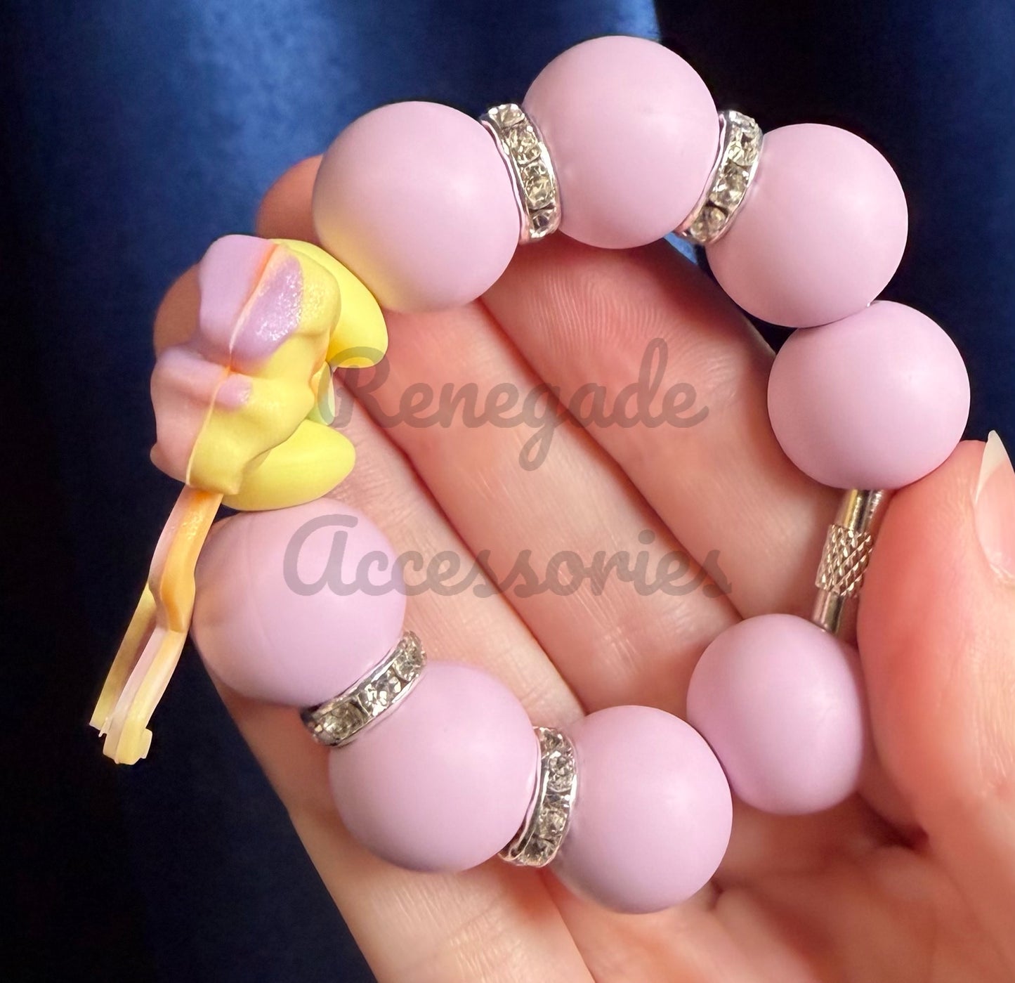 Silicone Charm - Taffy Swirl Bow